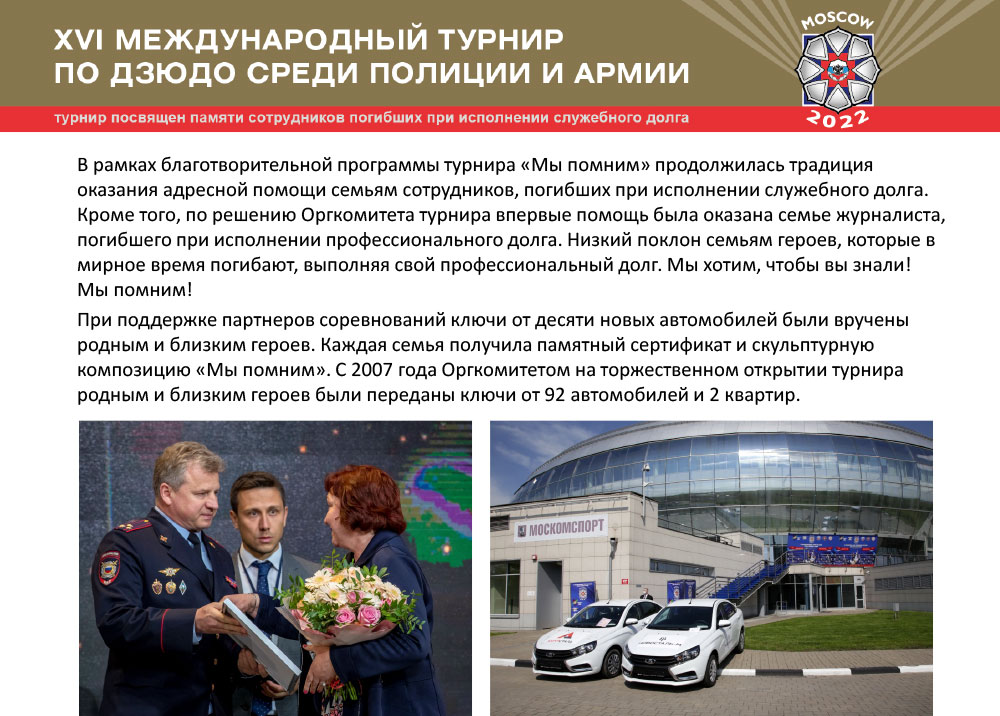 XVI Международный турнир по дзюдо среди полиции и армии, посвященный памяти сотрудников, погибших при исполнении служебного долга